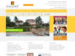 Hotel website for Catembe Gallery Hotel